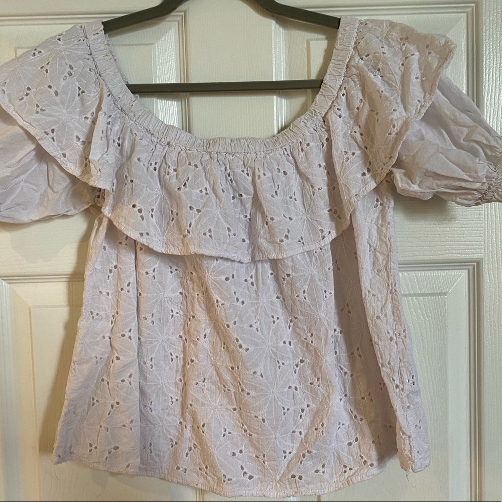 White off the shoulder blouse large